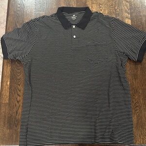 Covington Black and White Striped Polo Shirt